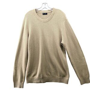Gap Textured‎ Sweater Mens L Tan Beige Mainstay Crew Neck Cotton Pullover